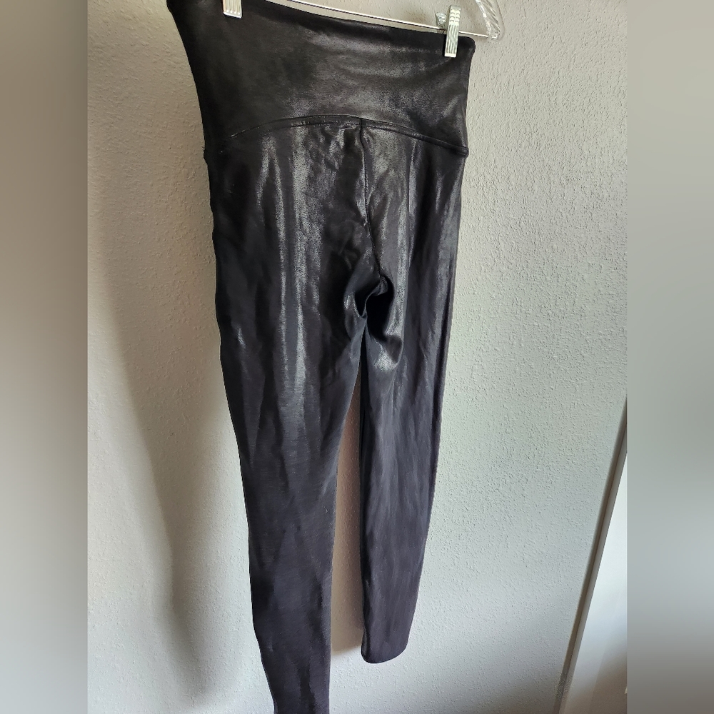 SPANX Black Shiny Leggings - Picture 5 of 7